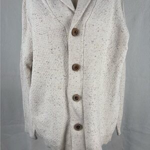 Men’s Cream Sweater with Button Detail